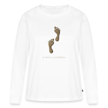 Mallorca Sand - Frauen Premium Bio Langarmshirt - Weiß - Vorne - Julia (174cm)
