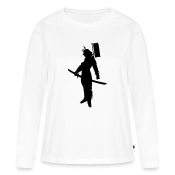 samouraï - T-shirt manches longues Premium bio Femme - blanc - Devant - Julia (174cm)