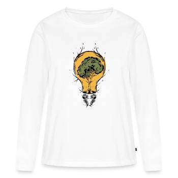 Crise climatique Energies renouvelables - T-shirt manches longues Premium bio Femme - blanc - Devant - Julia (174cm)