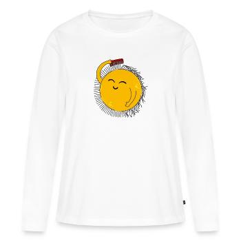 Soleil et positivité - T-shirt manches longues Premium bio Femme - blanc - Devant - Julia (174cm)