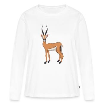 Antilope - T-shirt manches longues Premium bio Femme - blanc - Devant - Julia (174cm)