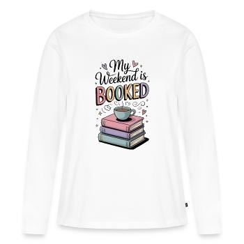 De jolies tasses à café pour les amateurs de livres - T-shirt manches longues Premium bio Femme - blanc - Devant - Julia (174cm)