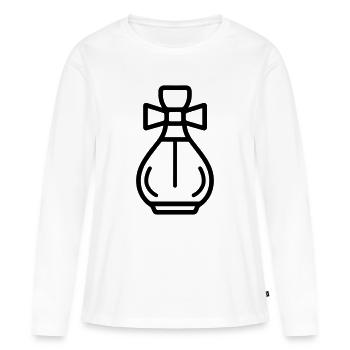 flacon de parfum - T-shirt manches longues Premium bio Femme - blanc - Devant - Julia (174cm)
