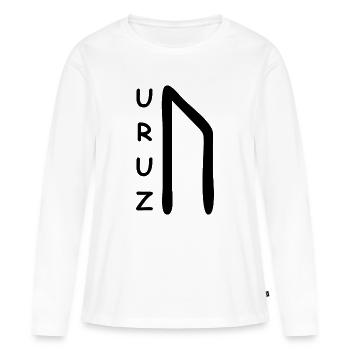 Runes Runiques Uruz - T-shirt manches longues Premium bio Femme - blanc - Devant - Julia (174cm)