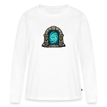 Steinportal Wirbelzauber - Frauen Premium Bio Langarmshirt - Weiß - Vorne - Julia (174cm)
