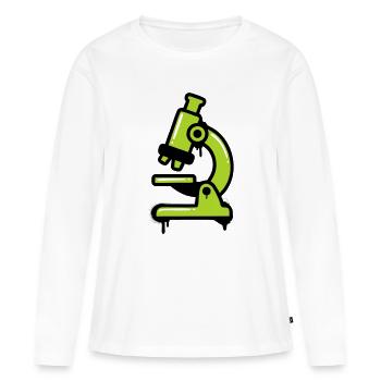 Microscope Graffiti Logo - T-shirt manches longues Premium bio Femme - blanc - Devant - Julia (174cm)