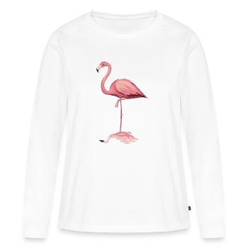 Flamingo Mme Majestic Flamazing Trend Gift - T-shirt manches longues Premium bio Femme - blanc - Devant - Julia (174cm)