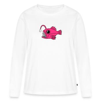 Fish Lanternfish Frogfish Deep Sea Motif - Women's Premium Organic Long Sleeve Shirt - white - Front - Julia (174cm)