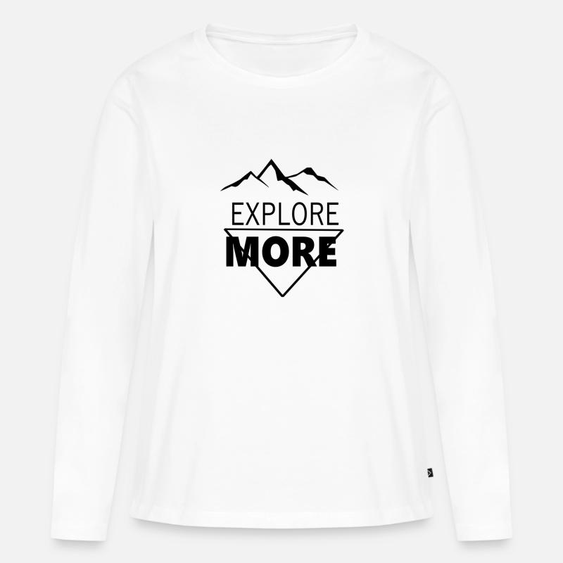 Explore more - Frauen Premium Bio Langarmshirt - Weiß