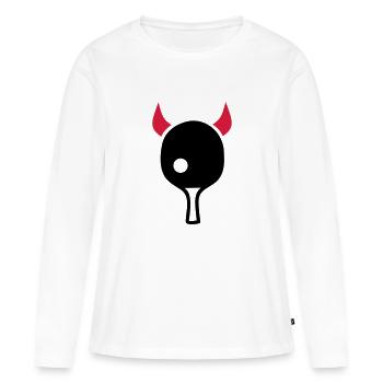 table tennis - Women's Premium Organic Long Sleeve Shirt - white - Front - Julia (174cm)