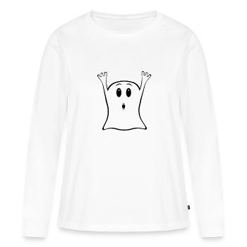 Freundlicher Geist - Frauen Premium Bio Langarmshirt - Weiß - Vorne - Julia (174cm)