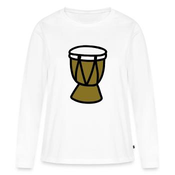 Tambour - T-shirt manches longues Premium bio Femme - blanc - Devant - Julia (174cm)