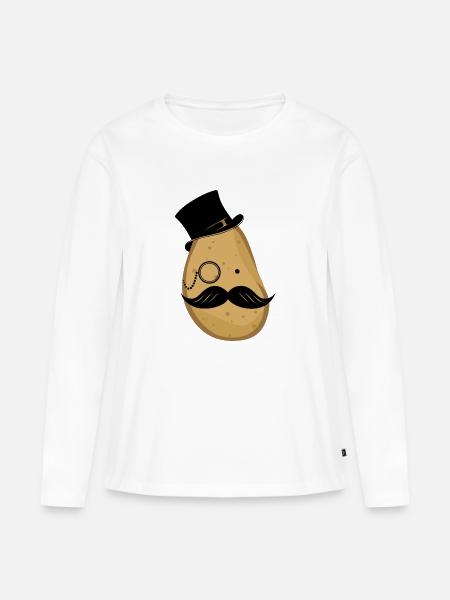 Sir Potato - Frauen Premium Bio Langarmshirt - Weiß