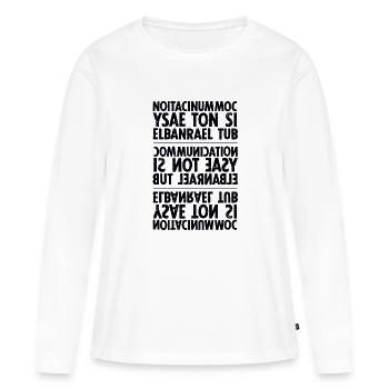 la communication noir sixnineline - T-shirt manches longues Premium bio Femme - blanc - Devant - Julia (174cm)