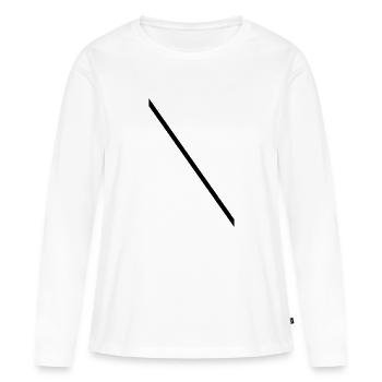 Minimale-Diagonale - Frauen Premium Bio Langarmshirt - Weiß - Vorne - Julia (174cm)