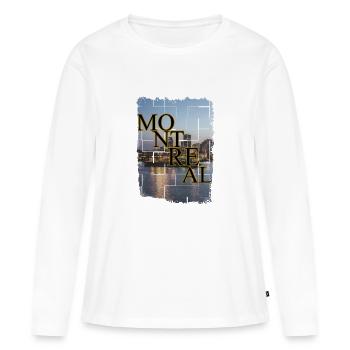 Cityscape of Montreal Harbor Night - Women's Premium Organic Long Sleeve Shirt - white - Front - Julia (174cm)