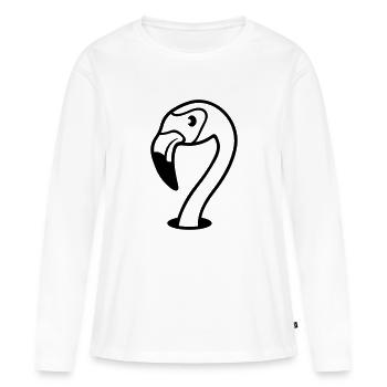 visage tête trou étage flamingo clip-art voiture comique - T-shirt manches longues Premium bio Femme - blanc - Devant - Julia (174cm)