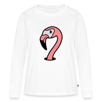 visage tête trou étage flamingo clip-art voiture comique - T-shirt manches longues Premium bio Femme - blanc - Devant - Julia (174cm)