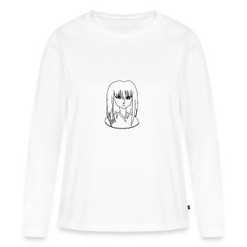 Maedchen mit blauen Augen - Frauen Premium Bio Langarmshirt - Weiß - Vorne - Julia (174cm)