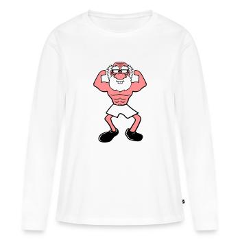 vieux grand-père grand-père corne barbe barbe bodybuilder sta - T-shirt manches longues Premium bio Femme - blanc - Devant - Julia (174cm)