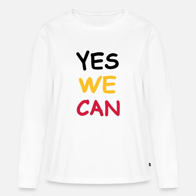 yes we can - Frauen Premium Bio Langarmshirt - Weiß