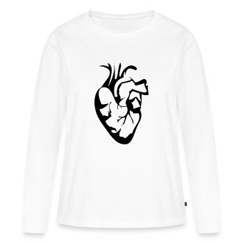 heart - Frauen Premium Bio Langarmshirt - Weiß - Vorne - Julia (174cm)