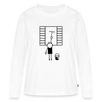 Window Cleaner - Women's Premium Organic Long Sleeve Shirt - white - Front - Julia (174cm)