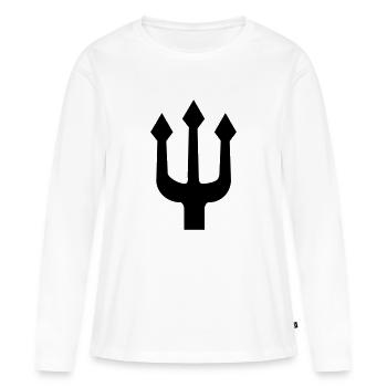 Trident - T-shirt manches longues Premium bio Femme - blanc - Devant - Julia (174cm)