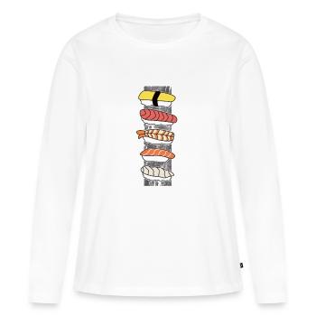Sushi - T-shirt manches longues Premium bio Femme - blanc - Devant - Julia (174cm)