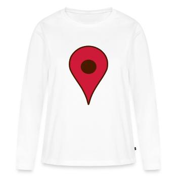 Map pin - T-shirt manches longues Premium bio Femme - blanc - Devant - Julia (174cm)