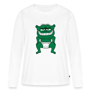 monstre ogre troll boese sumo lutteur en surpoids - T-shirt manches longues Premium bio Femme - blanc - Devant - Julia (174cm)