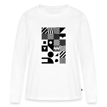Minimal Muster Abstrakt - Frauen Premium Bio Langarmshirt - Weiß - Vorne - Julia (174cm)