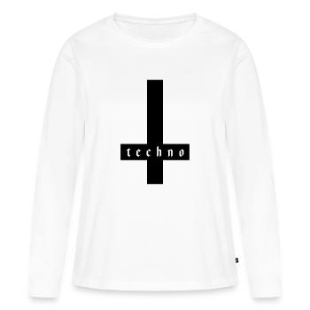 TECHNO - T-shirt manches longues Premium bio Femme - blanc - Devant - Julia (174cm)