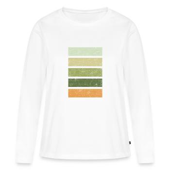 palette de couleurs printemps début de printemps vintage - T-shirt manches longues Premium bio Femme - blanc - Devant - Julia (174cm)