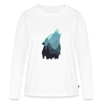 Wolf - Frauen Premium Bio Langarmshirt - Weiß - Vorne - Julia (174cm)