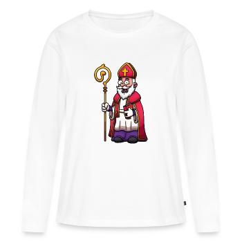 Saint Nicolas - T-shirt manches longues Premium bio Femme - blanc - Devant - Julia (174cm)