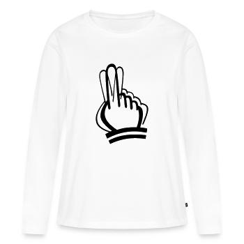 Nein, nein - Frauen Premium Bio Langarmshirt - Weiß - Vorne - Julia (174cm)