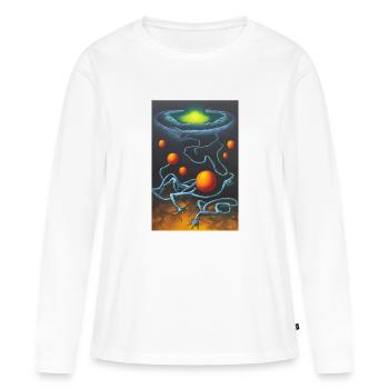 Galaxie de Méduse - T-shirt manches longues Premium bio Femme - blanc - Devant - Julia (174cm)