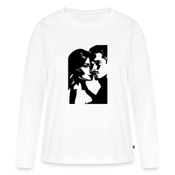 AMANTS II - T-shirt manches longues Premium bio Femme - blanc - Devant - Julia (174cm)
