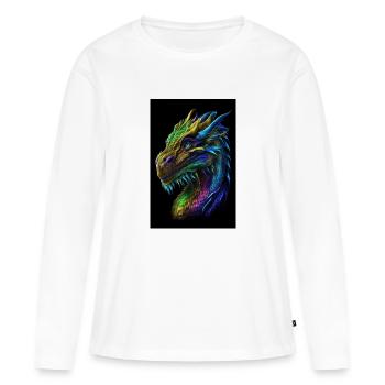weiblicher Drache - Frauen Premium Bio Langarmshirt - Weiß - Vorne - Julia (174cm)