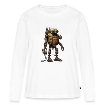Roboter - Frauen Premium Bio Langarmshirt - Weiß - Vorne - Julia (174cm)