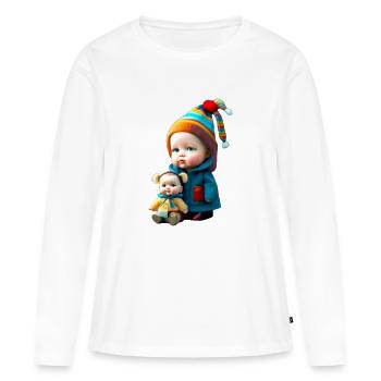 Poupées - T-shirt manches longues Premium bio Femme - blanc - Devant - Julia (174cm)