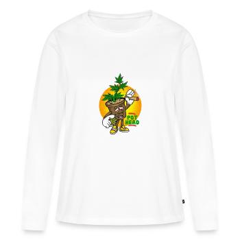 POT HEAD - Women's Premium Organic Long Sleeve Shirt - white - Front - Julia (174cm)