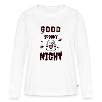 Bonne nuit effrayante - T-shirt manches longues Premium bio Femme - blanc - Devant - Julia (174cm)