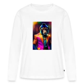Singe de danse - T-shirt manches longues Premium bio Femme - blanc - Devant - Julia (174cm)