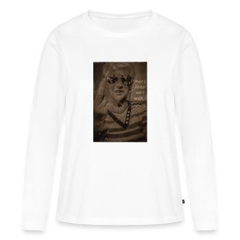 Machen Sie Essen, keinen Krieg - Frauen Premium Bio Langarmshirt - Weiß - Vorne - Julia (174cm)
