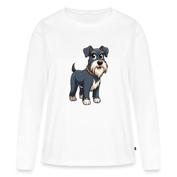 Gracieux Standard Schnauzer chien Art - T-shirt manches longues Premium bio Femme - blanc - Devant - Julia (174cm)