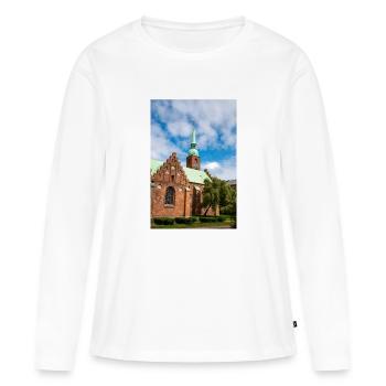 Klosterkirken, Aarhus, Dänemark - Frauen Premium Bio Langarmshirt - Weiß - Vorne - Julia (174cm)