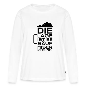 Die Lage ist Besäufniserregend - Frauen Premium Bio Langarmshirt - Weiß - Vorne - Julia (174cm)
