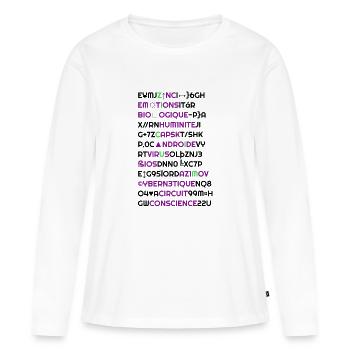 Zilicium's Androide - T-shirt manches longues Premium bio Femme - blanc - Devant - Julia (174cm)